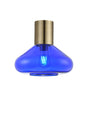 Rowell Ceiling Light With Wide Glass, 1 x E27, Antique Brass/Blue Ink