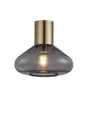 Rowell Ceiling Light With Wide Glass, 1 x E27, Antique Brass/Inky Black