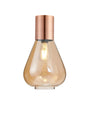 Rowell Ceiling Light With Narrow Glass, 1 x E27, Antique Copper/Amber