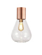 Rowell Ceiling Light With Narrow Glass, 1 x E27, Antique Copper/Clear