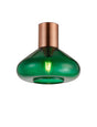 Rowell Ceiling Light With Wide Glass, 1 x E27, Antique Copper/Bottle Green