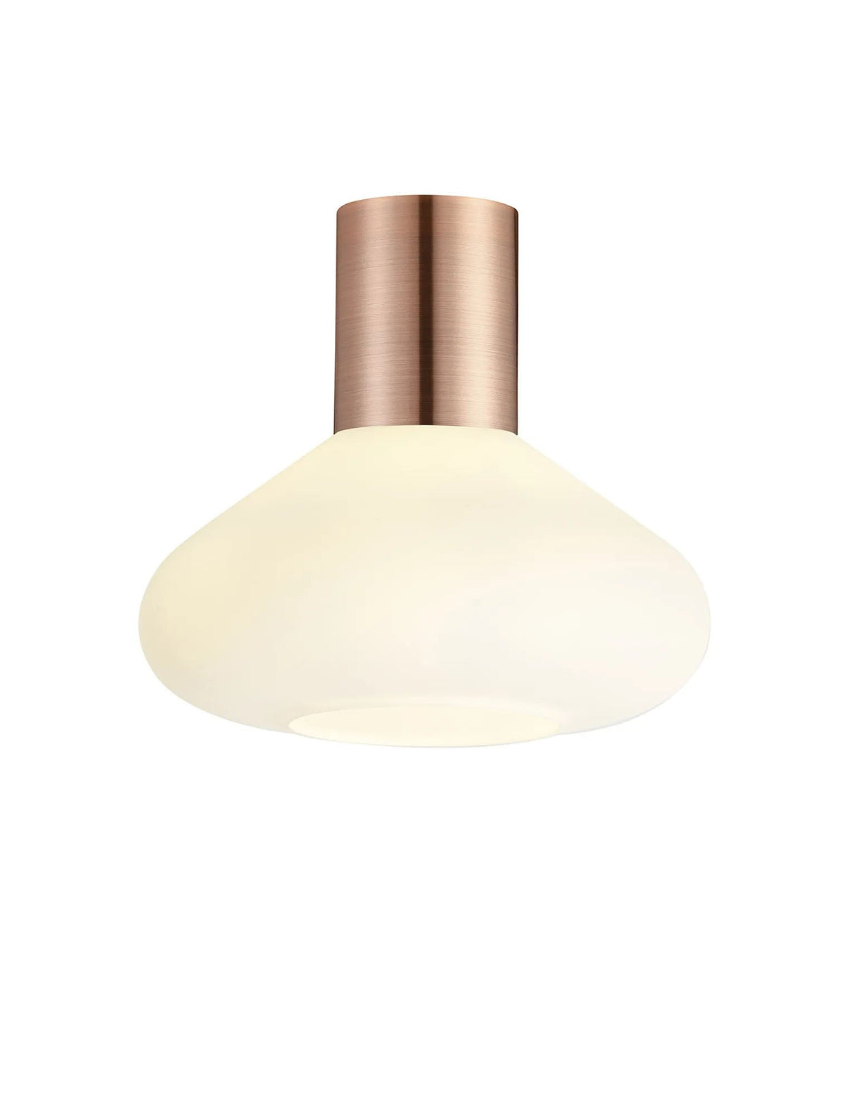 Rowell Ceiling Light With Wide Glass, 1 x E27, Antique Copper/Opal