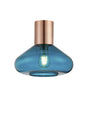 Rowell Ceiling Light With Wide Glass, 1 x E27, Antique Copper/Teal Blue