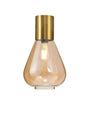 Rowell Ceiling Light With Narrow Glass, 1 x E27, Aged Brass/Amber