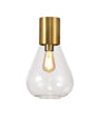 Rowell Ceiling Light With Narrow Glass, 1 x E27, Aged Brass/Clear