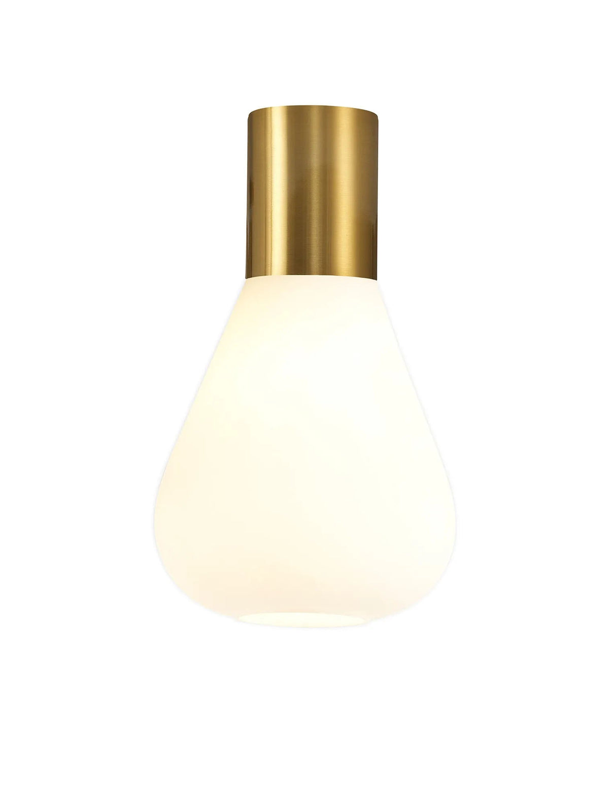 Rowell Ceiling Light With Narrow Glass, 1 x E27, Aged Brass/Opal