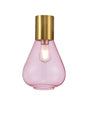 Rowell Ceiling Light With Narrow Glass, 1 x E27, Aged Brass/Pink