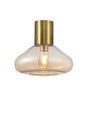 Rowell Ceiling Light With Wide Glass, 1 x E27, Aged Brass/Amber