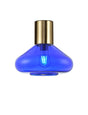 Rowell Ceiling Light With Wide Glass, 1 x E27, Aged Brass/Blue Ink