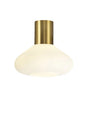 Rowell Ceiling Light With Wide Glass, 1 x E27, Aged Brass/Opal
