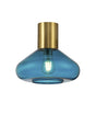 Rowell Ceiling Light With Wide Glass, 1 x E27, Aged Brass/Teal Blue