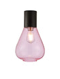 Rowell Ceiling Light With Narrow Glass, 1 x E27, Satin Black/Pink