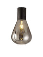 Rowell Ceiling Light With Narrow Glass, 1 x E27, Satin Black/Smoke