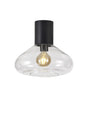 Rowell Ceiling Light With Wide Glass, 1 x E27, Satin Black/Clear