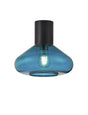 Rowell Ceiling Light With Wide Glass, 1 x E27, Satin Black/Teal Blue