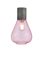 Rowell Ceiling Light With Narrow Glass, 1 x E27, Pewter/Pink