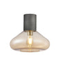 Rowell Ceiling Light With Wide Glass, 1 x E27, Pewter/Amber