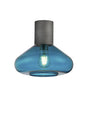 Rowell Ceiling Light With Wide Glass, 1 x E27, Pewter/Teal Blue