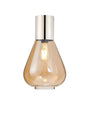 Rowell Ceiling Light With Narrow Glass, 1 x E27, Polished Nickel/Amber