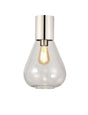 Rowell Ceiling Light With Narrow Glass, 1 x E27, Polished Nickel/Clear