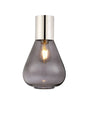 Rowell Ceiling Light With Narrow Glass, 1 x E27, Polished Nickel/Inky Black