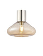 Rowell Ceiling Light With Wide Glass, 1 x E27, Polished Nickel/Amber