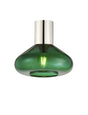 Rowell Ceiling Light With Wide Glass, 1 x E27, Polished Nickel/Bottle Green