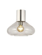 Rowell Ceiling Light With Wide Glass, 1 x E27, Polished Nickel/Clear
