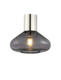 Rowell Ceiling Light With Wide Glass, 1 x E27, Polished Nickel/Inky Black