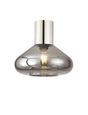 Rowell Ceiling Light With Wide Glass, 1 x E27, Polished Nickel/Smoke