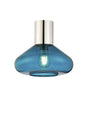 Rowell Ceiling Light With Wide Glass, 1 x E27, Polished Nickel/Teal Blue
