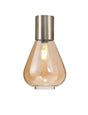 Rowell Ceiling Light With Narrow Glass, 1 x E27, Satin Nickel/Amber