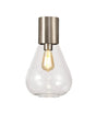Rowell Ceiling Light With Narrow Glass, 1 x E27, Satin Nickel/Clear