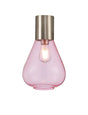 Rowell Ceiling Light With Narrow Glass, 1 x E27, Satin Nickel/Pink