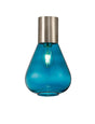 Rowell Ceiling Light With Narrow Glass, 1 x E27, Satin Nickel/Teal Blue