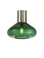 Rowell Ceiling Light With Wide Glass, 1 x E27, Satin Nickel/Bottle Green