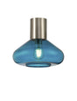 Rowell Ceiling Light With Wide Glass, 1 x E27, Satin Nickel/Teal Blue