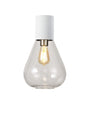 Rowell Ceiling Light With Narrow Glass, 1 x E27, Satin White/Clear