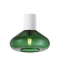 Rowell Ceiling Light With Wide Glass, 1 x E27, Satin White/Bottle Green