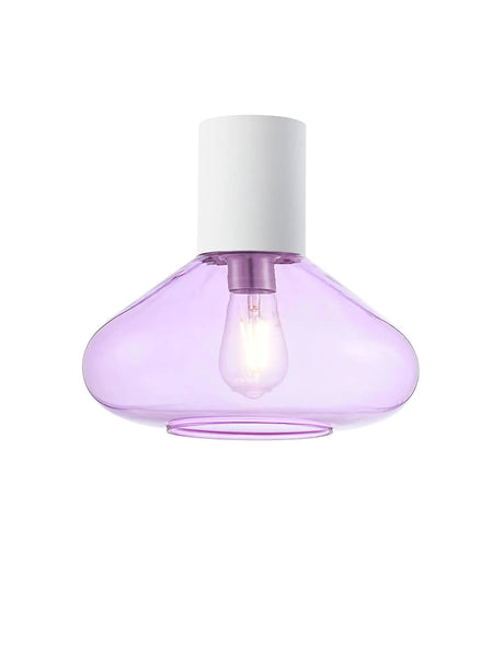 Rowell Ceiling Light With Wide Glass, 1 x E27, Satin White/Lilac