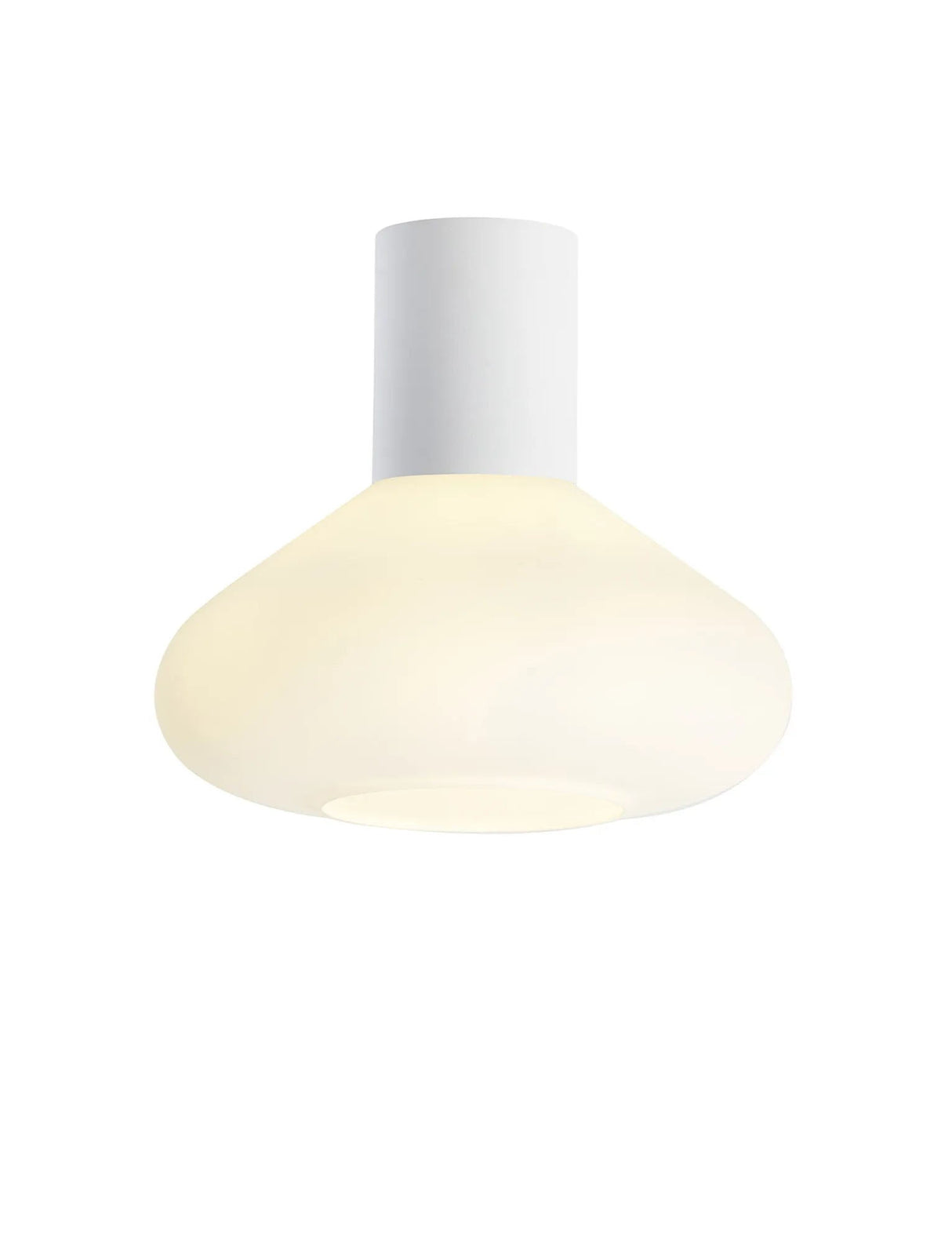 Rowell Ceiling Light With Wide Glass, 1 x E27, Satin White/Opal