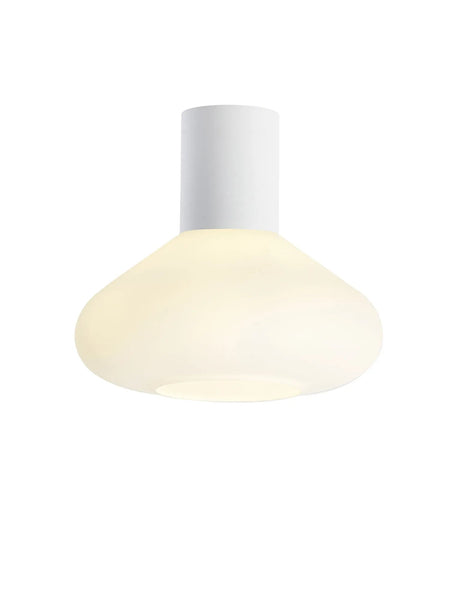 Rowell Ceiling Light With Wide Glass, 1 x E27, Satin White/Opal