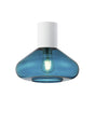 Rowell Ceiling Light With Wide Glass, 1 x E27, Satin White/Teal Blue