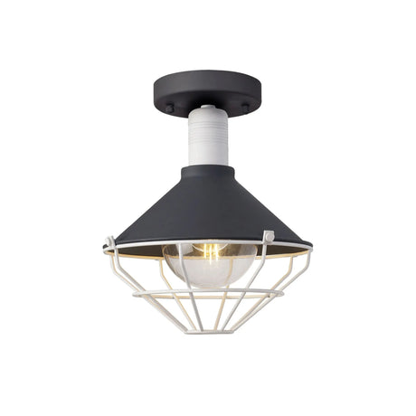 Rush Semi Flush Ceiling, 1 x E27, IP65, Anthracite/Matt White