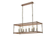 Saddington Linear Pendant, 8 x E14, Walnut/Polished Nickel