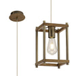 Saddington Pendant, 1 x E27, Medium Oak/Antique Brass