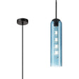Samed Single Pendant, 1 Light Adjustable E27, Satin Black / Blue
