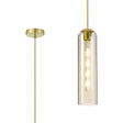 Samed Single Pendant, 1 Light Adjustable E27, Satin Gold / Cognac