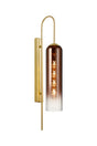 Samed 70cm Curved Wall Light, 1 Light E27, Satin Gold / Copper Fade