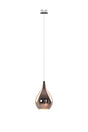 Sanson Recessed Pendant With Teardrop Shade, 1 Light E27, Black/Copper Glass With Frosted Inner
